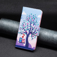 Cu clapetă pentru Xiaomi Redmi 12C, Wallet, tree & owls, albastru