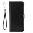 Cazul Flap pentru Xiaomi Redmi 15 5G / 4G, texturat Crazy Horse, negru