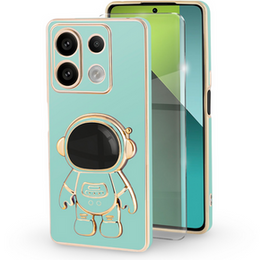 Carcasă pentru Xiaomi Redmi Note 13 Pro 5G, Astronaut, verde + sticlă călită 9H