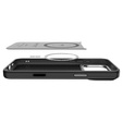 Carcasă Spigen Enzo Aramid MagSafe pentru iPhone 17 Pro, negru carbon / argintiu