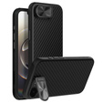 Carcasă pentru iPhone 16e, carcasă blindată Nillkin, Carboprof Case, pentru Magsafe, negru