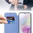 Cu clapetă pentru Samsung Galaxy A56, RFID Wallet MagSafe CamShield, albastru
