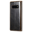 Carcasă flip CASEME pentru Samsung Galaxy S10+ Plus, Waxy Textured, cafea