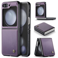 Husă pentru Samsung Galaxy Z Flip6 5G, CASEME Litchi Leather, violet