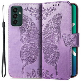 Cu clapetă pentru Samsung Galaxy M13, Butterfly, violet