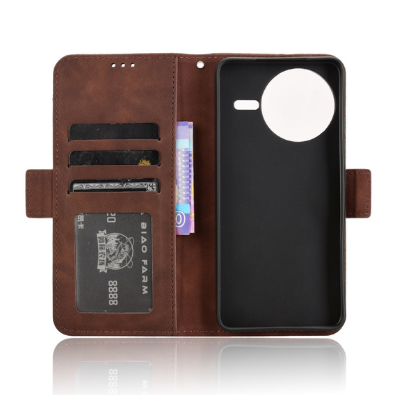 Cu clapetă pentru Xiaomi Poco F7 Ultra, Card Slot, maro