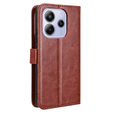 Cu clapetă pentru Xiaomi Redmi Note 14 4G, Crazy Horse Wallet, maro