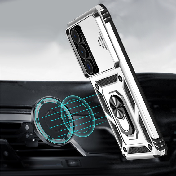 Husă blindată cu suport și capac pentru lentilă pentru Samsung Galaxy S26 Ultra