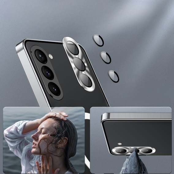 Carcasă de protecție pentru camera foto pentru Samsung Galaxy S23 Plus, CamShield MagSafe, transparent / argintiu