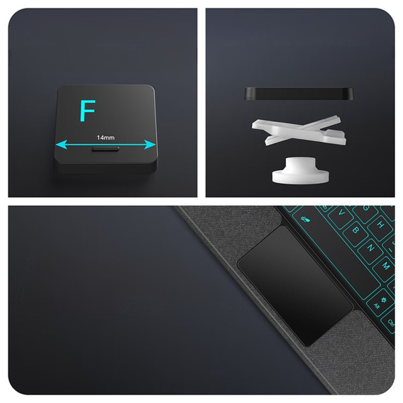 Carcasă + tastatură Lenovo Tab Plus, negru