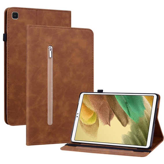 Husa pentru Samsung Galaxy Tab A7 Lite, Wallet Pen Slot, maro