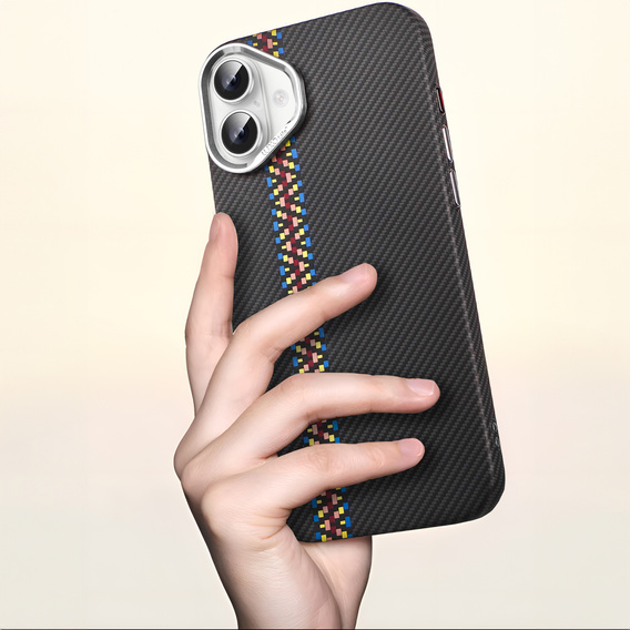 Carcasa pentru iPhone 16 Plus, Carbon Fiber MagSafe, negru