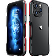 Husa LUPHIE pentru iPhone 14 Pro, Armor Bumper, negru / roșu