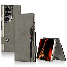 Husă tip portofel cu slot pentru carduri GKK pentru Samsung Galaxy S26 Ultra, gri