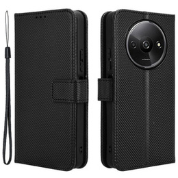 Cu clapetă pentru Xiaomi Redmi A3, Wallet Smart Magnet, negru