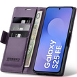 Husă pentru Samsung Galaxy S25 FE, ERBORD Glossy Litchi, portofel cu clapetă, violet