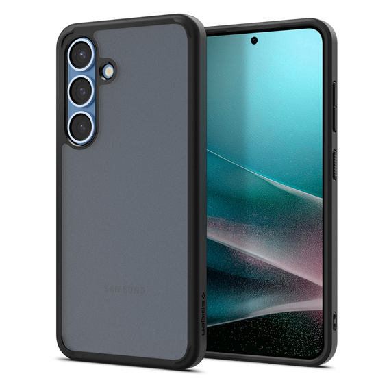 Carcasa Spigen pentru Samsung Galaxy S25+ Plus, Ultra Hybrid, negru / mat + sticlă temperată 9H