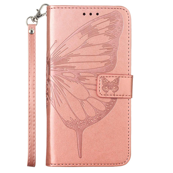 Cu clapetă pentru Samsung Galaxy Z Fold6 5G, Butterfly, roz rose gold