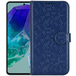 Husa cu clapetă pentru Samsung Galaxy M55 5G, Wallet Rhombus, negru