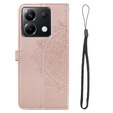 Cu clapetă pentru Xiaomi Poco X6 5G, Mandala, roz rose gold