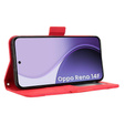 Carcasă cu clapetă pentru Oppo Reno 14F, slot pentru carduri, portofel, roșu