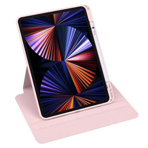 Husă pentru iPad Pro 11" 2022/2021/2020 (4/3/2 gen.), cu spațiu pentru stylus, rotativ la 360 °, roz