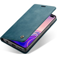 Husa CASEME pentru Samsung Galaxy S10, Leather Wallet Case, albastru