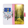 Carcasă flip pentru Motorola Moto G84 5G, Wallet, colorful tree, alb