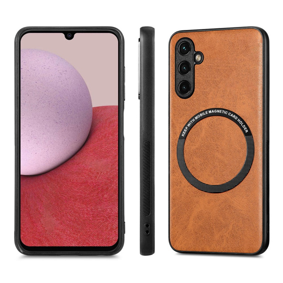 Huse pentru Samsung Galaxy A14 5G, Leather Hybrid MagSafe, maro