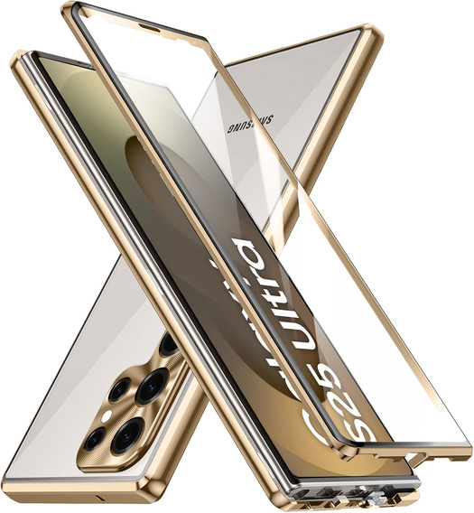 Husa pentru Samsung Galaxy S25 Ultra, Magnetic Dual Glass, de aur