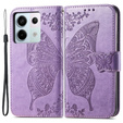 Cu clapetă pentru Xiaomi Redmi Note 13 Pro 5G, Butterfly, violet