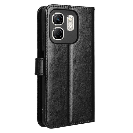 Cu clapetă pentru Infinix Hot 50i 4G, Crazy Horse Wallet, negru