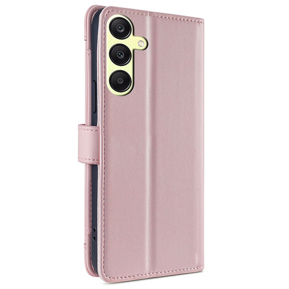 Cu clapetă pentru Samsung Galaxy A25 5G, Wallet Zipper Pocket, roz