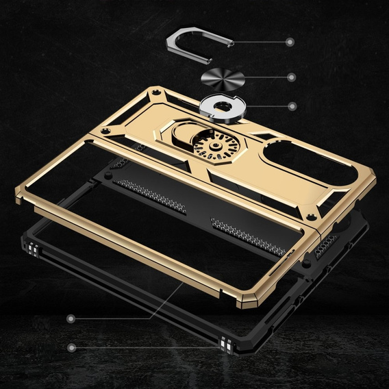 Husă blindată pentru Samsung Galaxy Z Fold 4 5G, Nox Case Ring, de aur