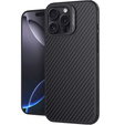 Carcasă pentru iPhone 16 Pro, carcasă blindată Nillkin, Carbon Fiber, pentru Magsafe, negru