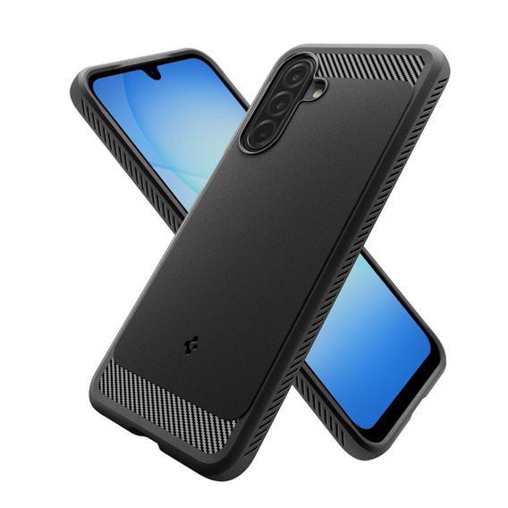 Carcasa Spigen pentru Samsung Galaxy A16 4G/ 5G, Rugged Armor MagSafe, negru + Tempered Glass 9H