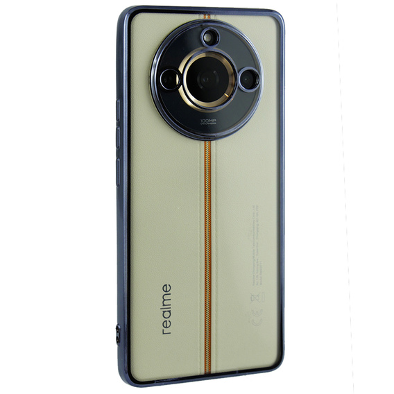 Carcasa pentru Realme 11 Pro 5G / Pro+ 5G, Electroplating Frame, transparent / negru