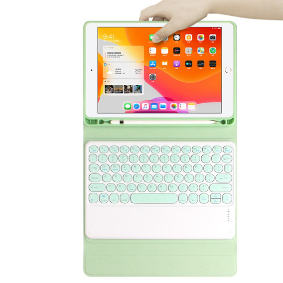 Carcasă + tastatură iPad Pro 11 2021 / 2018, iPad Air 10.9 4 2020 / 5 2022, Pen Slot, verde