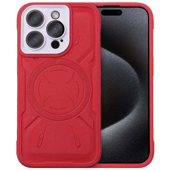 Husă pentru iPhone 15 Pro, ERBORD Armor Mag, roșu