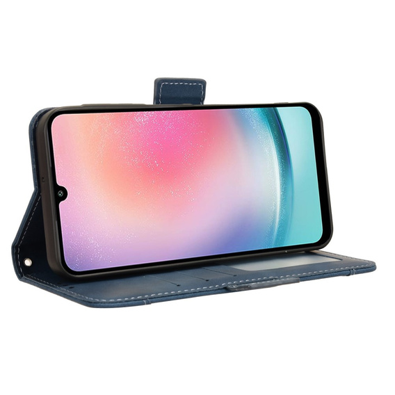 Cu clapetă pentru Samsung Galaxy A25 5G, Card Slot, albastru