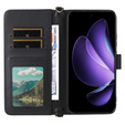 Carcasă cu clapetă pentru Oppo Reno 13 5G, Crossbody Leather Wallet, negru