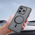 Husă pentru Xiaomi Redmi Note 14 4G, pentru MagSafe, ERBORD Matt Case, negru + sticlă pentru ecran