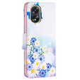 Cu clapetă pentru Oppo A38 4G / Oppo A18 4G, Wallet, Butterfly & Flowers alb