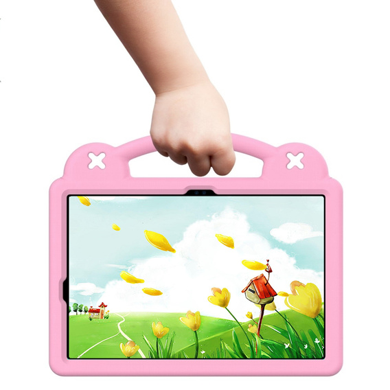 Husă pentru copii pentru Samsung Galaxy Tab S10 Lite / S10 FE / S9 FE, Cute Patterns, cu suport, roz