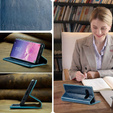 Carcasă flip CASEME pentru Samsung Galaxy S10+ Plus, Waxy Textured, albastru