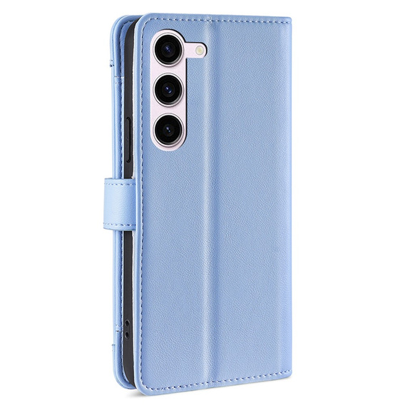 Cu clapetă pentru Samsung Galaxy S23, Wallet Zipper Pocket, albastru