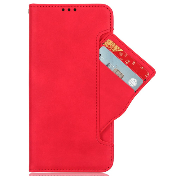 Cu clapetă pentru Motorola Moto E14, Card Slot, roșu