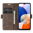 Husă pentru Samsung Galaxy A14 4G/5G, ERBORD Vintage, portofel cu clapetă, cafea