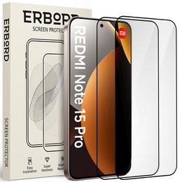 2x sticlă temperată ERBORD 3D pentru Xiaomi Redmi Note 15 Pro 4G