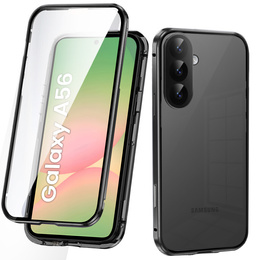 Husa pentru Samsung Galaxy A56, Magnetic Dual Glass, negru